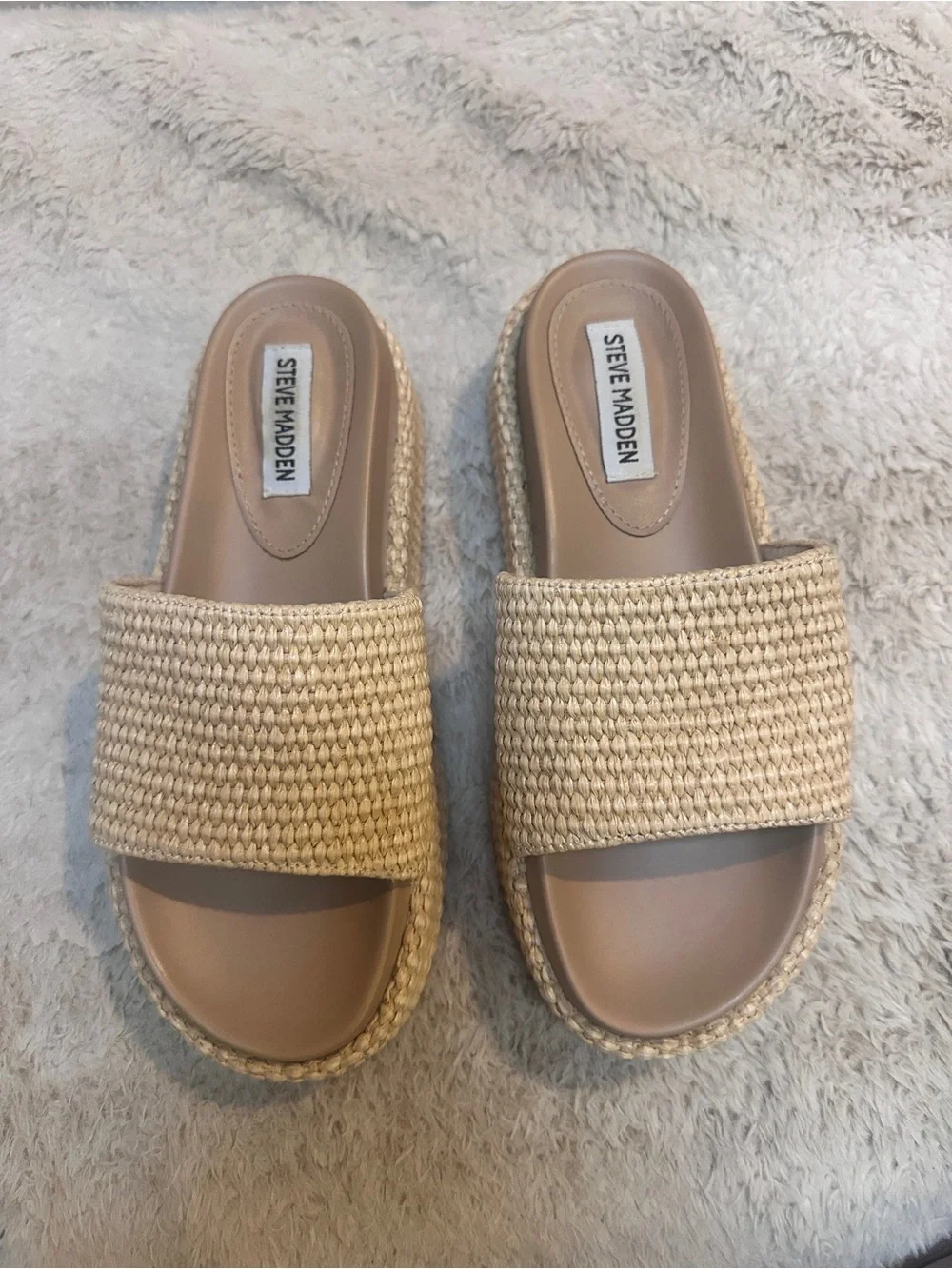 Steve Madden espadrille Neutral Woven Platform Slide Sandals